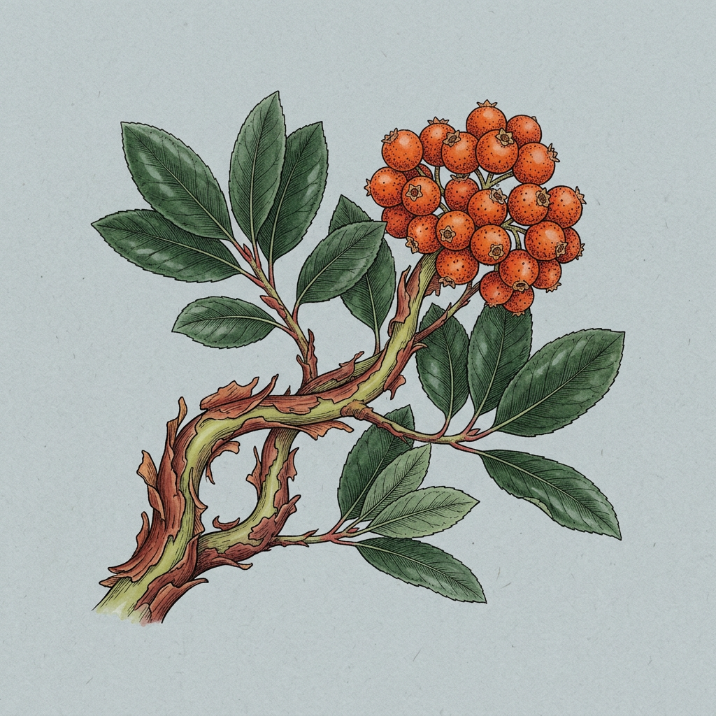 Botanical illustration of Pacific Madrona